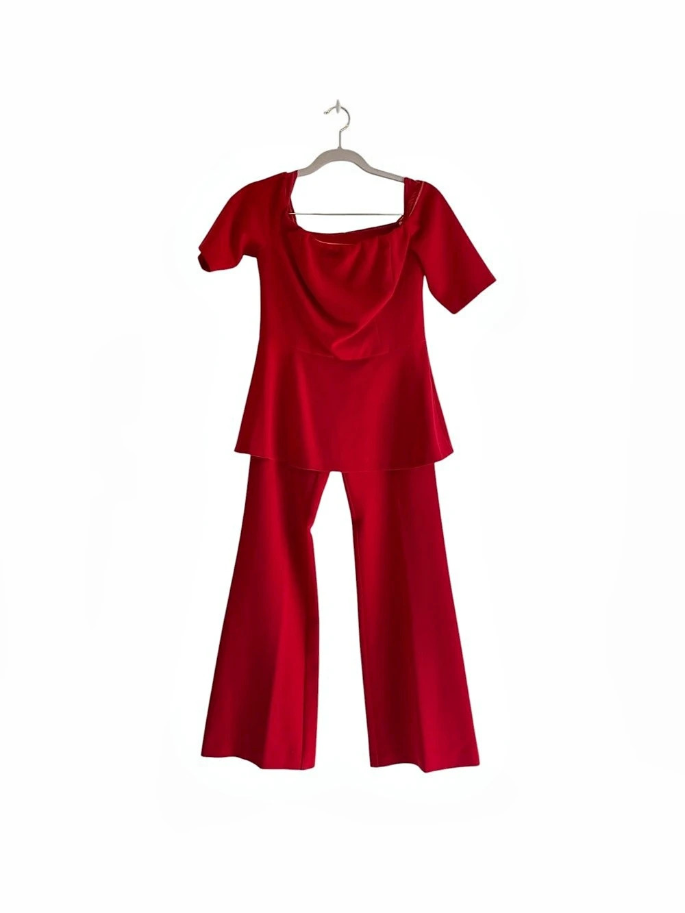 Trina Turk Off the Shoulder Top and Pant Set Red Size 6